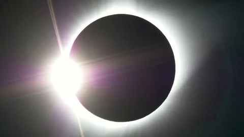 Total Solar Eclipse 2017 Beginning Vídeos de archivo 79542744
