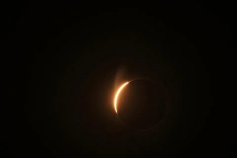 Total solar eclipse 2026 over Aragon region in Spain Stock Photos