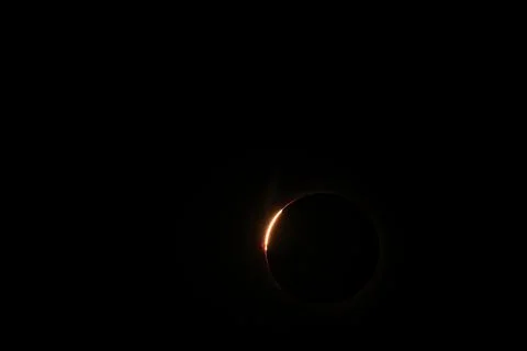 Total solar eclipse 2026 over Aragon region in Spain Stock Photos