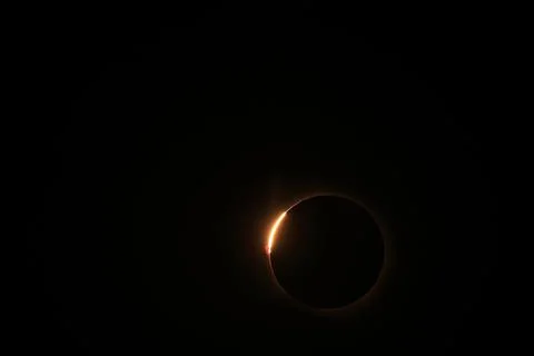Total solar eclipse 2026 over Aragon region in Spain Stock Photos