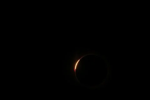 Total solar eclipse 2026 over Aragon region in Spain Stock Photos