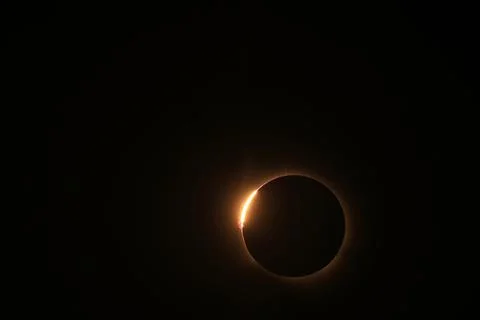 Total solar eclipse 2026 over Aragon region in Spain Stock Photos