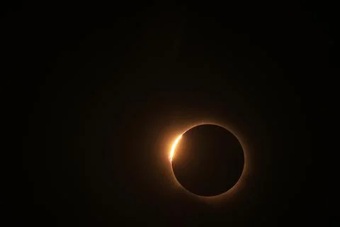 Total solar eclipse 2026 over Aragon region in Spain Stock Photos
