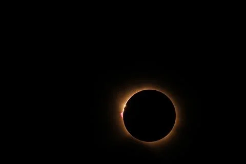Total solar eclipse 2026 over Aragon region in Spain Stock Photos