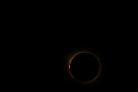 Total solar eclipse 2026 over Aragon region in Spain Stock Photos