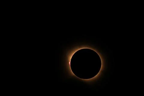 Total solar eclipse 2026 over Aragon region in Spain Stock Photos