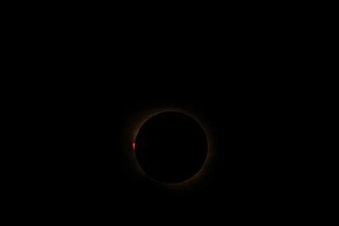 Total solar eclipse 2026 over Aragon region in Spain Stock Photos