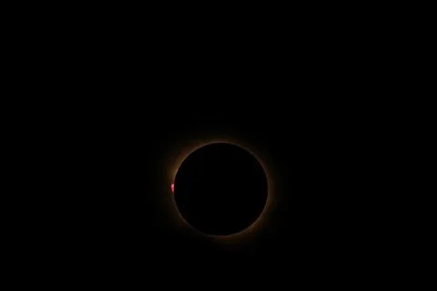 Total solar eclipse 2026 over Aragon region in Spain Stock Photos