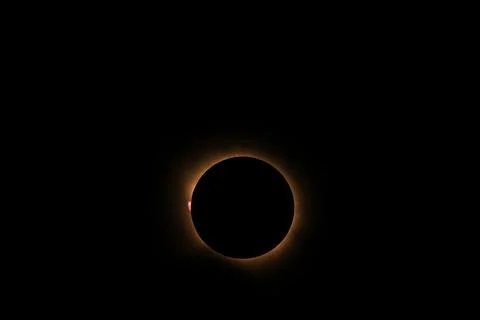 Total solar eclipse 2026 over Aragon region in Spain Stock Photos