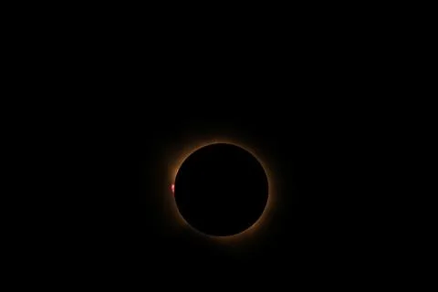 Total solar eclipse 2026 over Aragon region in Spain Stock Photos