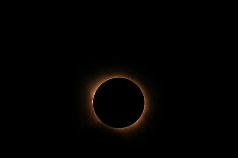 Total solar eclipse 2026 over Aragon region in Spain Stock Photos