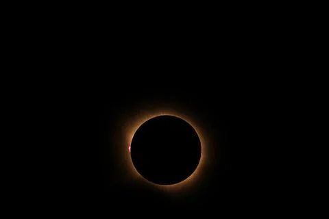 Total solar eclipse 2026 over Aragon region in Spain Stock Photos