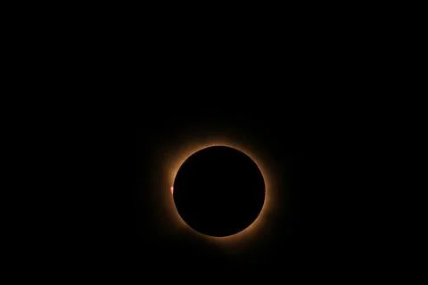 Total solar eclipse 2026 over Aragon region in Spain Stock Photos