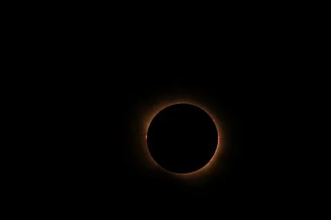 Total solar eclipse 2026 over Aragon region in Spain Stock Photos