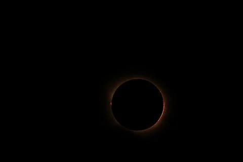 Total solar eclipse 2026 over Aragon region in Spain Stock Photos