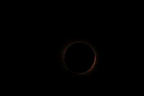 Total solar eclipse 2026 over Aragon region in Spain Stock Photos