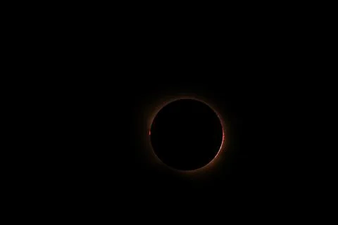 Total solar eclipse 2026 over Aragon region in Spain Stock Photos