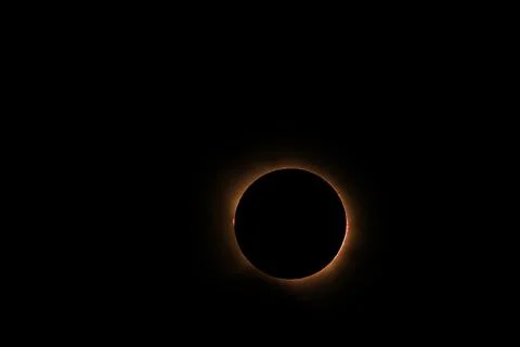 Total solar eclipse 2026 over Aragon region in Spain Stock Photos