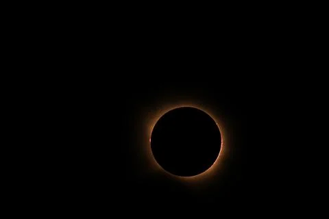 Total solar eclipse 2026 over Aragon region in Spain Stock Photos