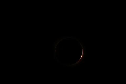 Total solar eclipse 2026 over Aragon region in Spain Stock Photos