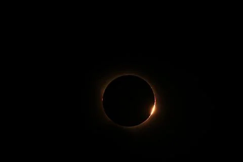 Total solar eclipse 2026 over Aragon region in Spain Stock Photos