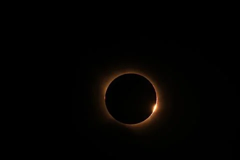 Total solar eclipse 2026 over Aragon region in Spain Stock Photos