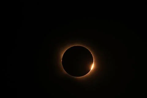 Total solar eclipse 2026 over Aragon region in Spain Stock Photos