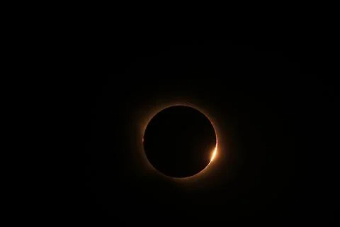 Total solar eclipse 2026 over Aragon region in Spain Stock Photos
