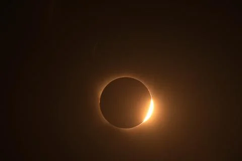 Total solar eclipse 2026 over Aragon region in Spain Stock Photos