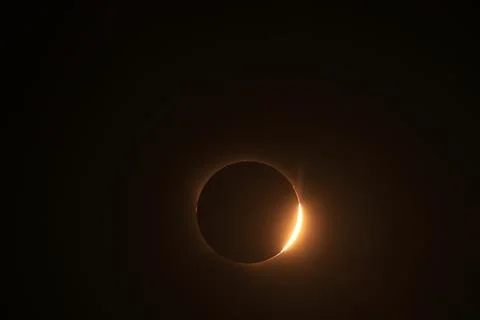 Total solar eclipse 2026 over Aragon region in Spain Stock Photos