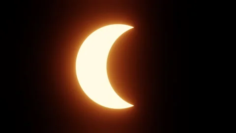 Total solar eclipse 3D animation. The moon covers the sun. 4k Stock Footage 253263388