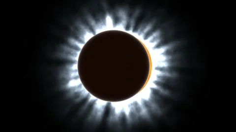 Total solar eclipse animation showing the moon covering the sun. 4K 스톡 동영상 343243764