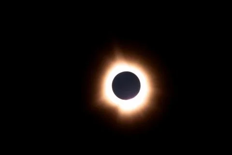 Total solar eclipse on April 8, 2024, captured from Carbondale, Illinois Stock Photos