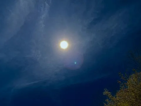 Total solar eclipse on April 8, 2024, captured from Carbondale, Illinois Stock Photos