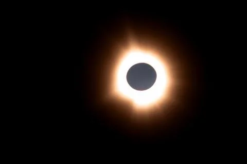 Total solar eclipse on April 8, 2024, captured from Carbondale, Illinois Stock Photos