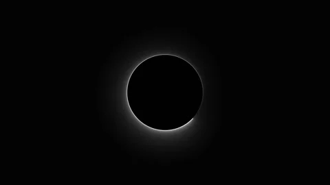 Total solar eclipse with bright corona effect. Total solar eclipse symbol f.. Stock Footage 337816161