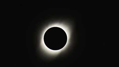 A Total Solar Eclipse Captures The Moon Blocking The Sun, Revealing A Bright Stock Footage 297722819