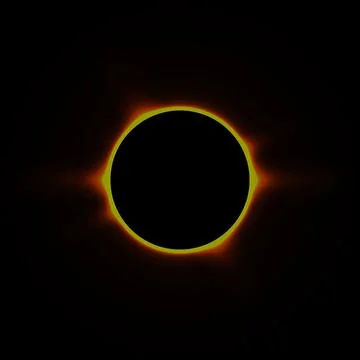 Total solar eclipse circle with Fiery Red Ring of Fire 스톡 일러스트