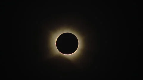 Total Solar Eclipse Corona and Return of Sunlight Stock Footage 345345563