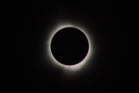 Total Solar Eclipse with Corona and Baily's Beads, Spiceland Indiana Fotos de archivo