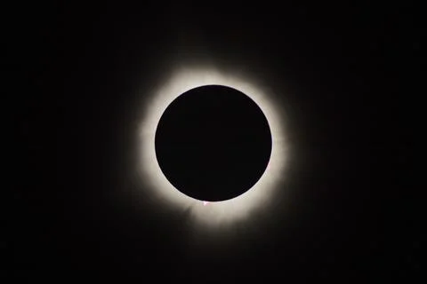 Total Solar Eclipse Corona with Baily's Beads, Spiceland Indiana Stock Photos