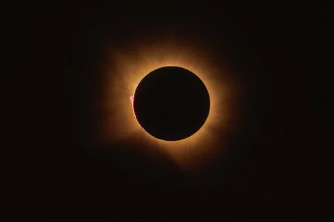 Total Solar Eclipse Corona with Prominences Stock Photos