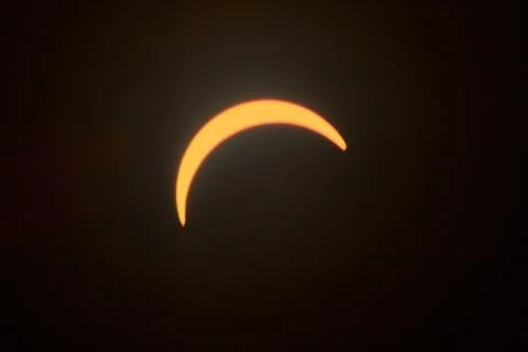 Total Solar Eclipse Crescents Over Spiceland Sky Stock Photos