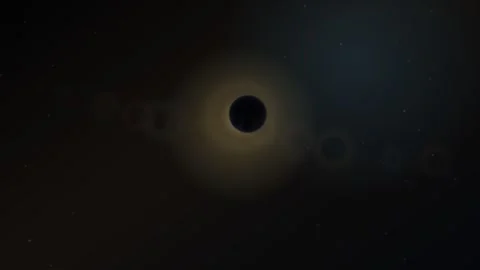 Total solar eclipse in deep space with glowing corona Stock Footage 336995643