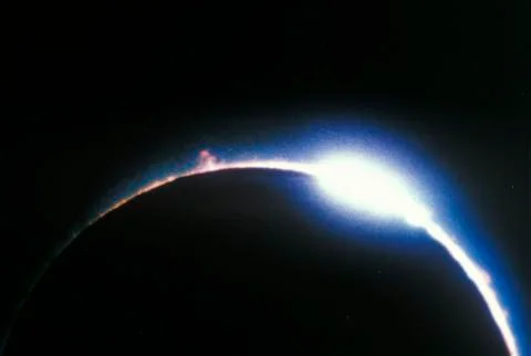 A total solar eclipse with the diamond ring effect Fotos Stock