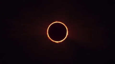 Total Solar Eclipse fire ring corona from space Stock Footage 246894057