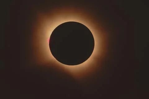 Total Solar Eclipse Glowing Corona and Prominence Stock Illustration