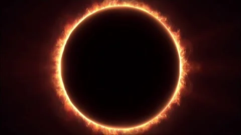 Total solar eclipse with glowing sun corona plasma flame energy ring 스톡 동영상 346824700