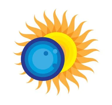 Total Solar Eclipse Icon August 21, 2017 Ilustração Stock