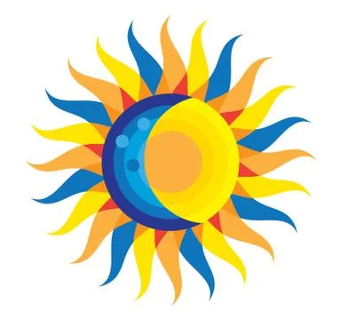 Total Solar Eclipse Icon August 21, 2017 Stock Illustration